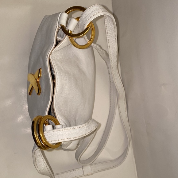 Women Vintage Leather White Crossbody Purse By Paloma Picasso/Women Designer Bag - Picture 8 of 11